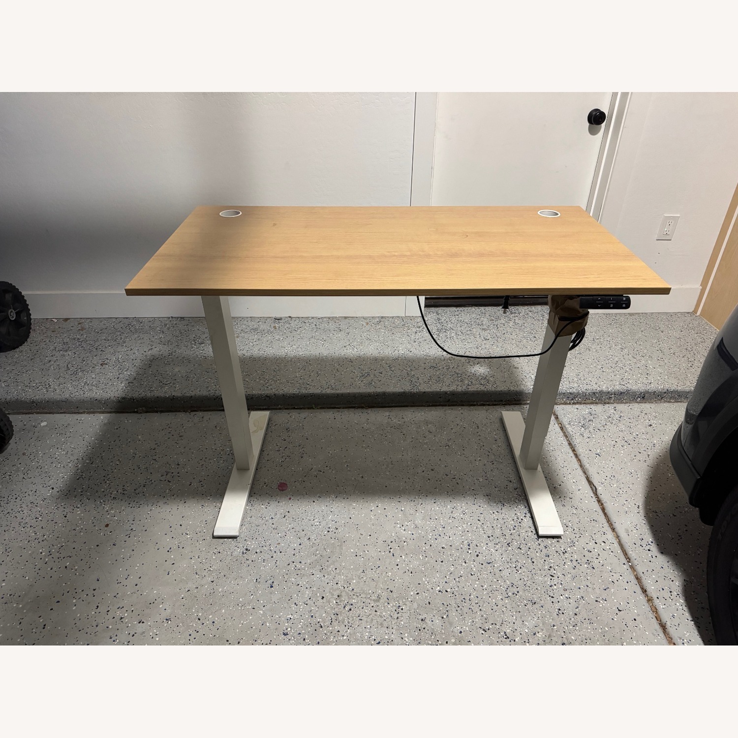 Wayfair Standing Desk - Natural Wood & White - image-1