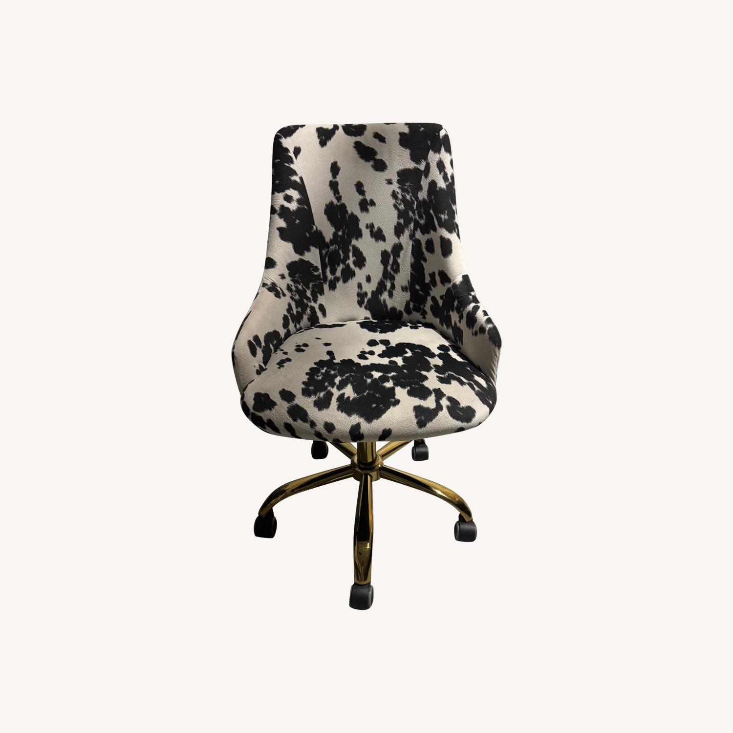 Fun Cowprint Swivel Chair for Your Home Office - image-0