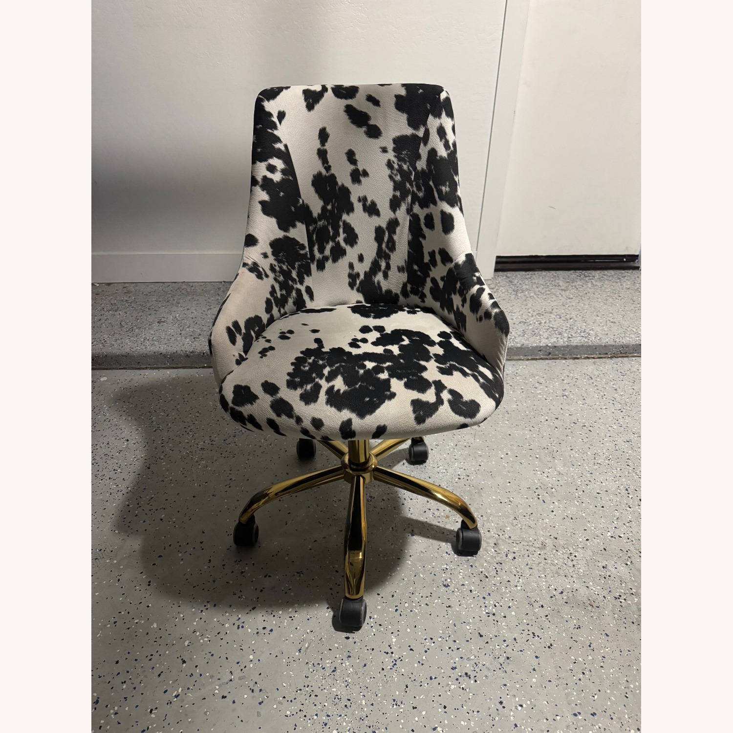 Fun Cowprint Swivel Chair for Your Home Office - image-1