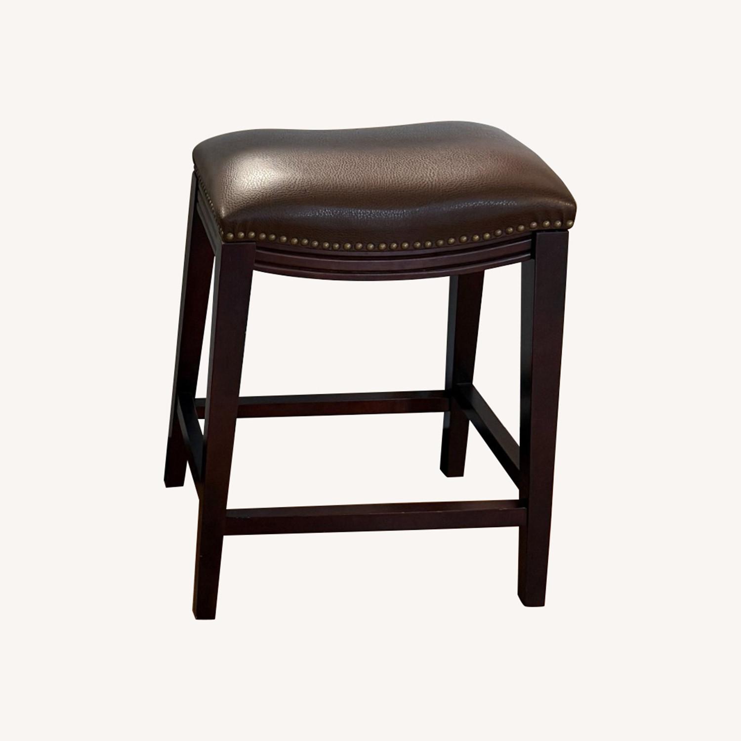 Pier1 Sawyer Leather Saddle Counter Stools - image-0