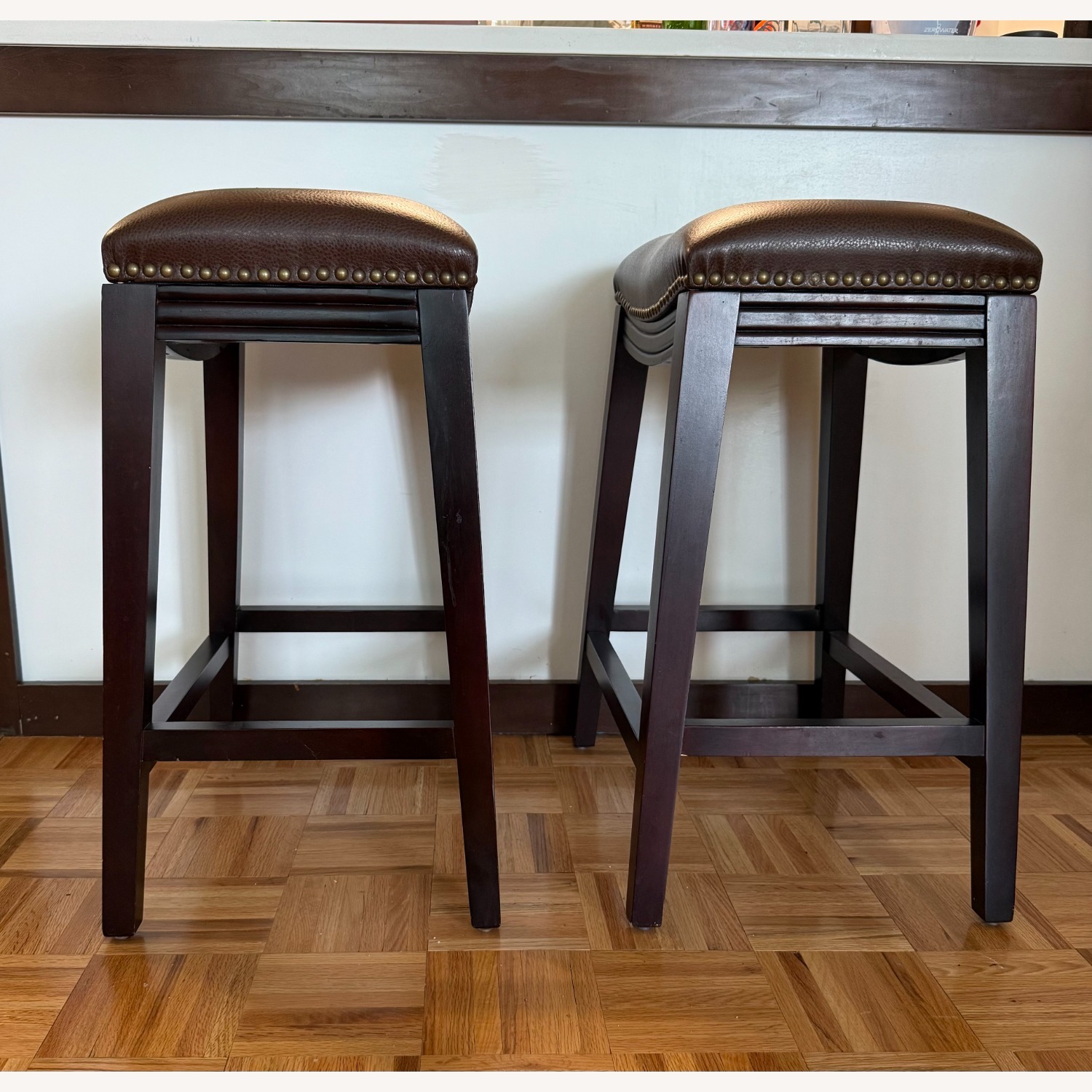 Pier1 Sawyer Leather Saddle Counter Stools - image-2