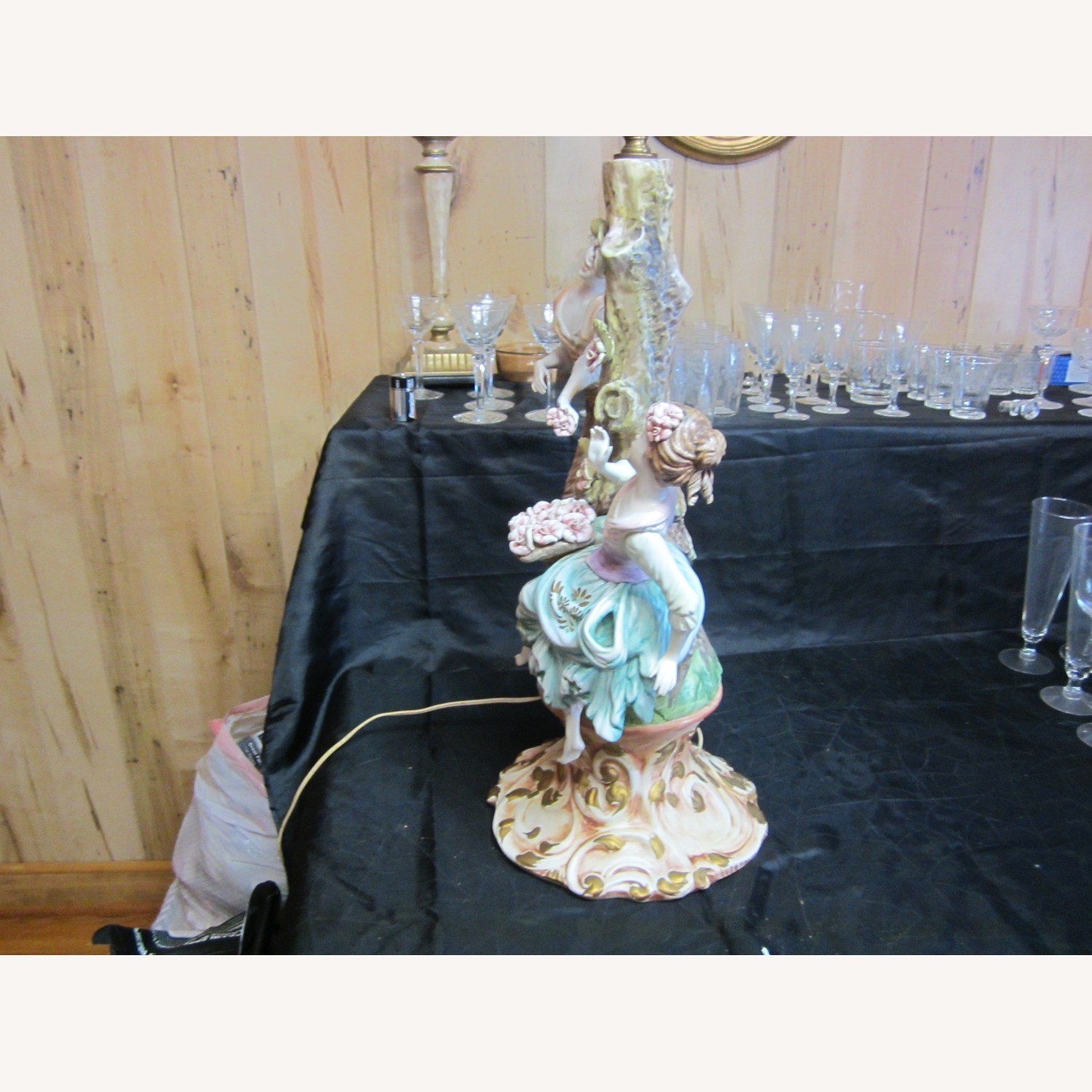 Retro Ornate Capodimonte Style Lamp Made In Italy - image-5