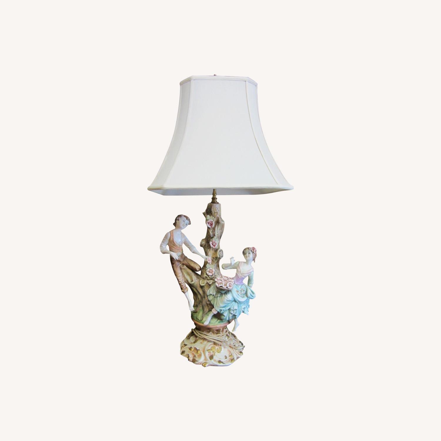Retro Ornate Capodimonte Style Lamp Made In Italy - image-0