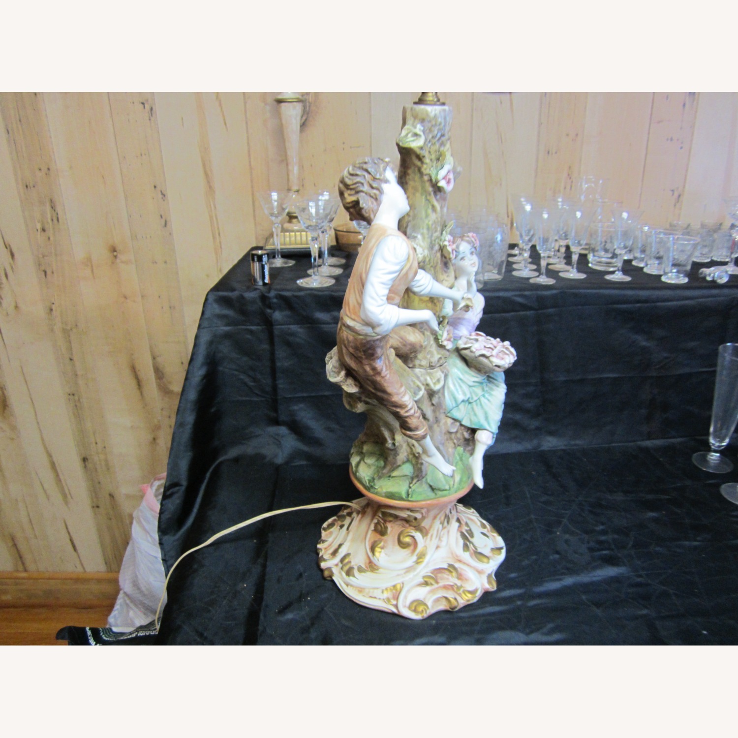 Retro Ornate Capodimonte Style Lamp Made In Italy - image-6