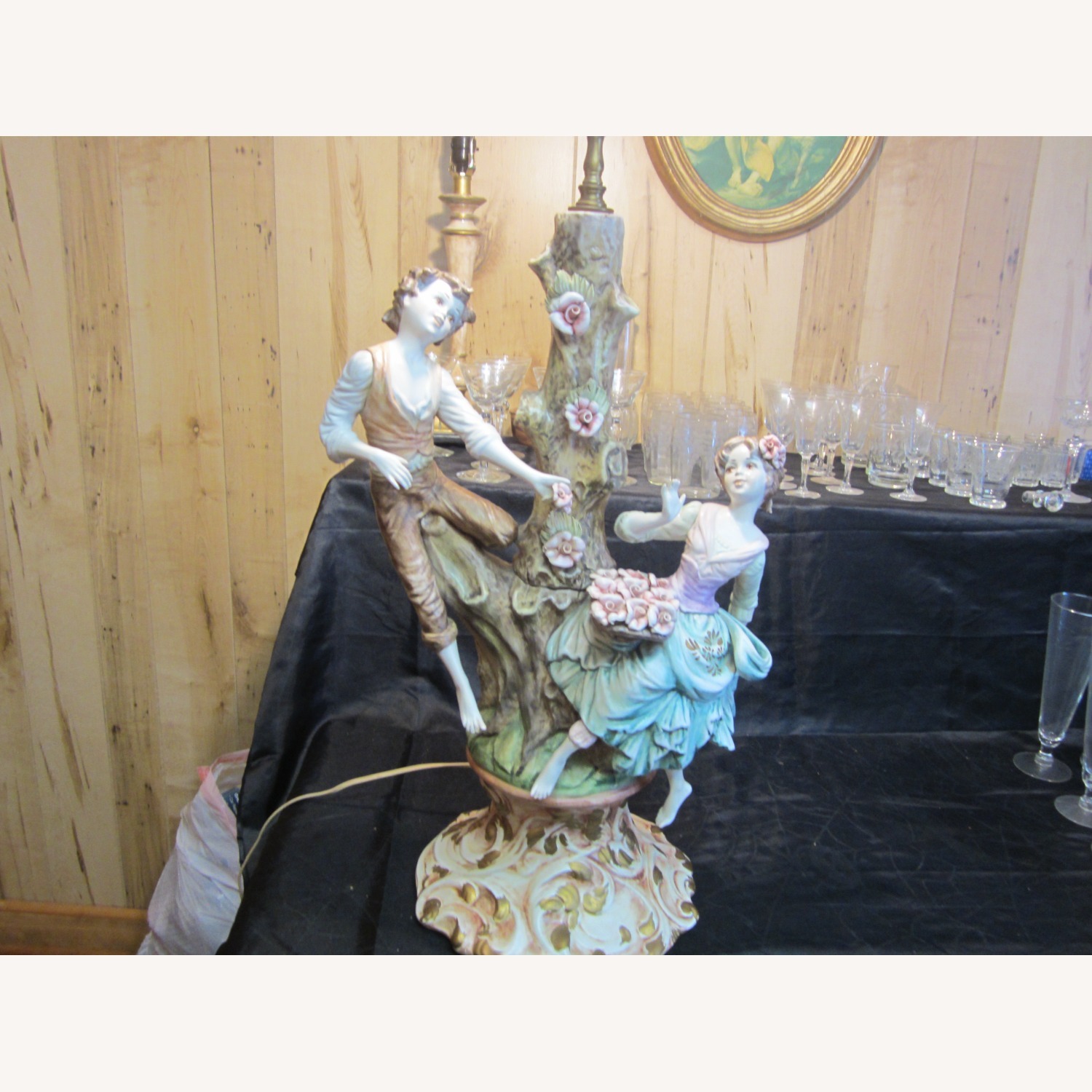 Retro Ornate Capodimonte Style Lamp Made In Italy - image-13