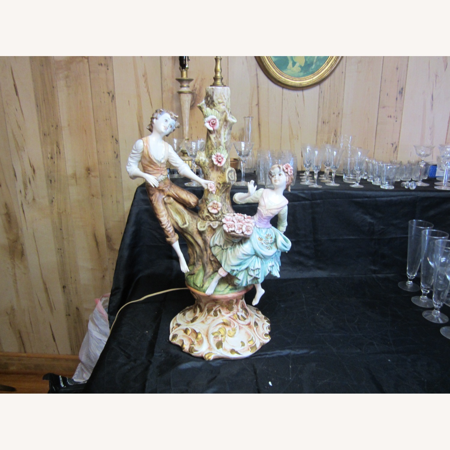 Retro Ornate Capodimonte Style Lamp Made In Italy - image-2