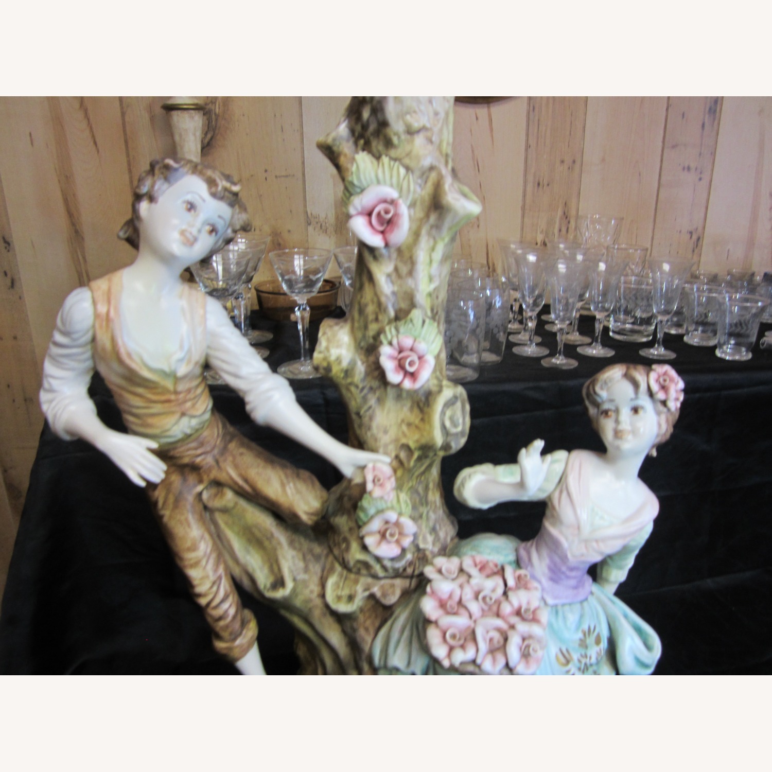 Retro Ornate Capodimonte Style Lamp Made In Italy - image-7