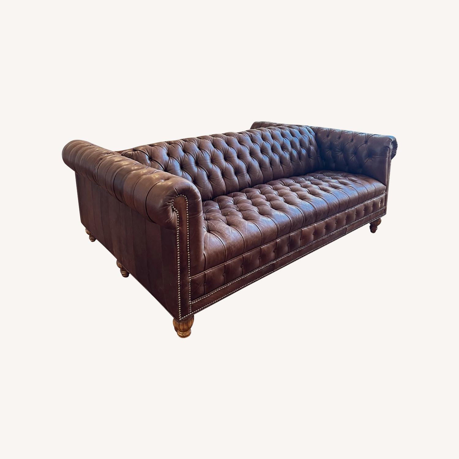 Vintage Full Grain Leather Chesterfield Sofa - image-0