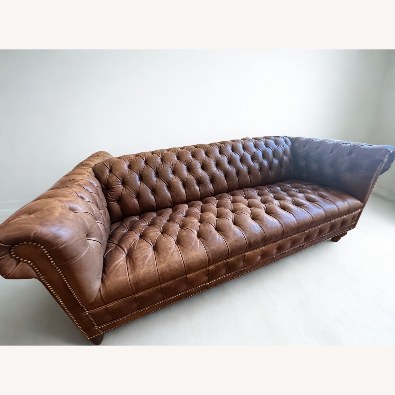 Vintage Full Grain Leather Chesterfield Sofa - image-2