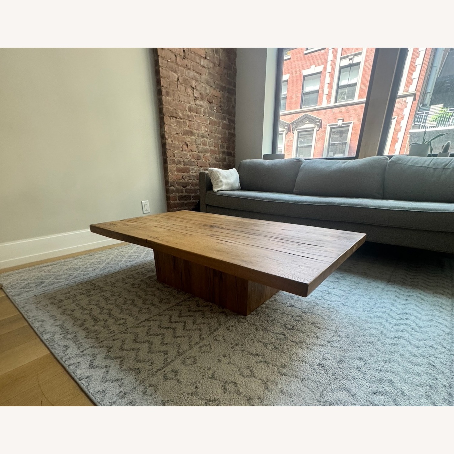 Restoration Hardware Reclaimed Oak Plinth Coffee Table - image-2