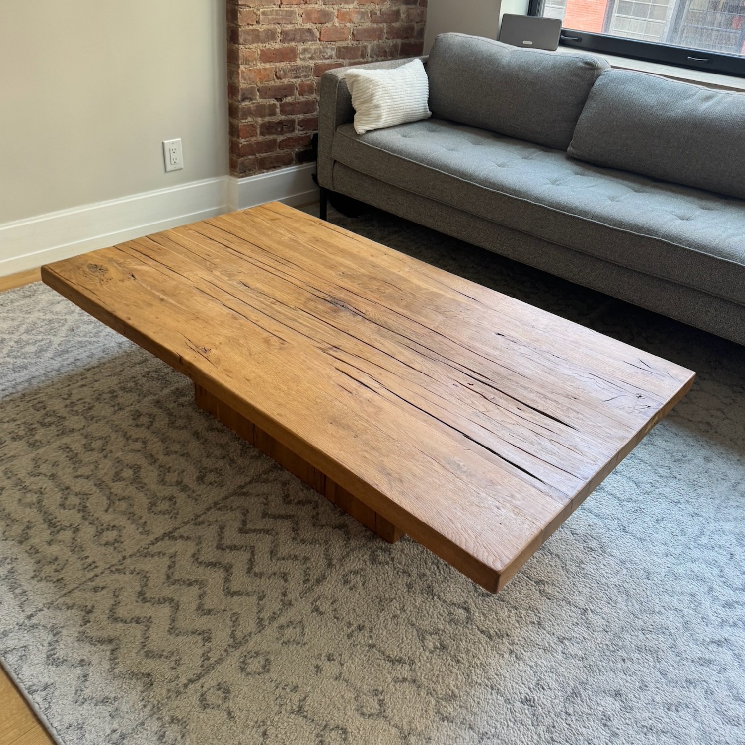 Restoration Hardware Reclaimed Oak Plinth Coffee Table - image-3