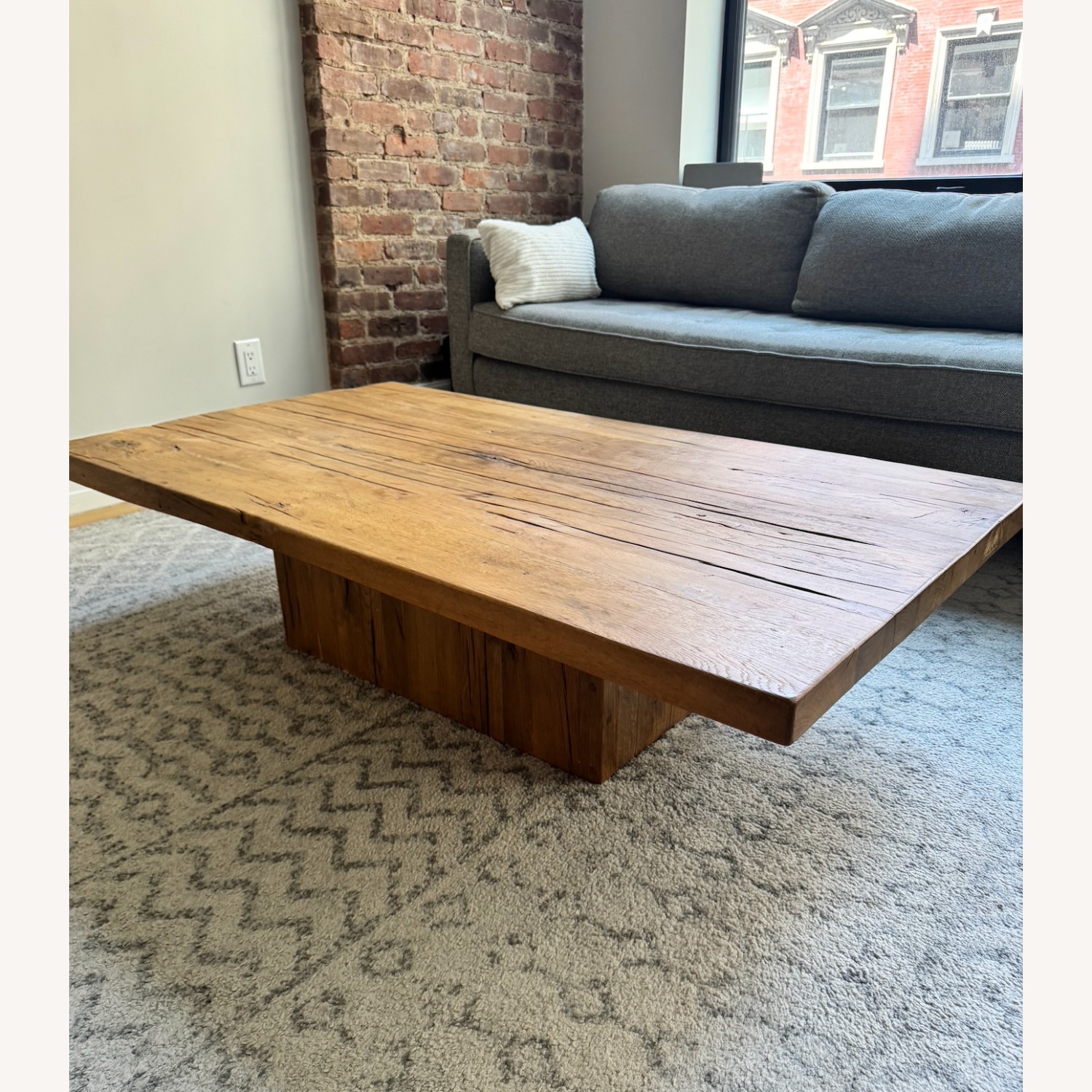 Restoration Hardware Reclaimed Oak Plinth Coffee Table - image-1
