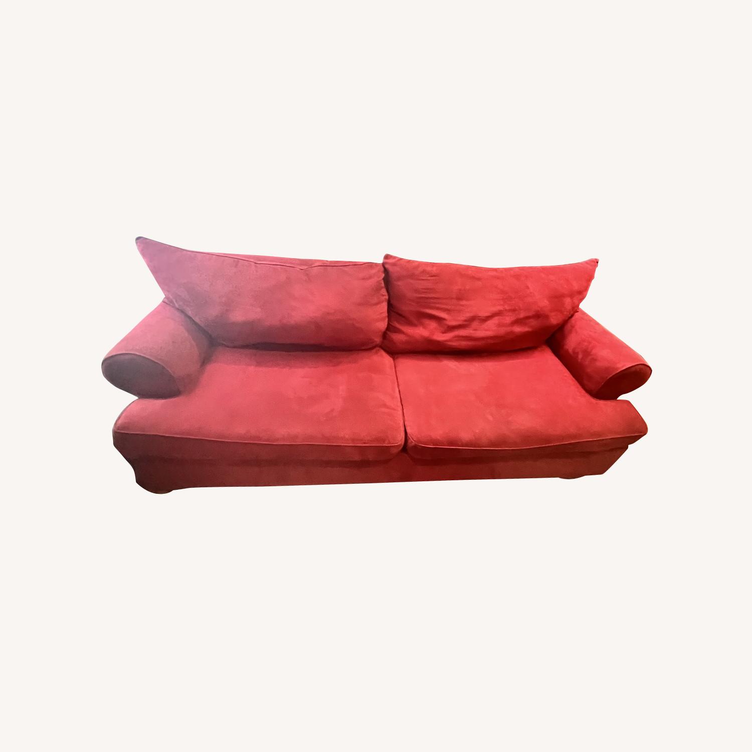 Red Microfiber 2 Seater Sofa  - image-0