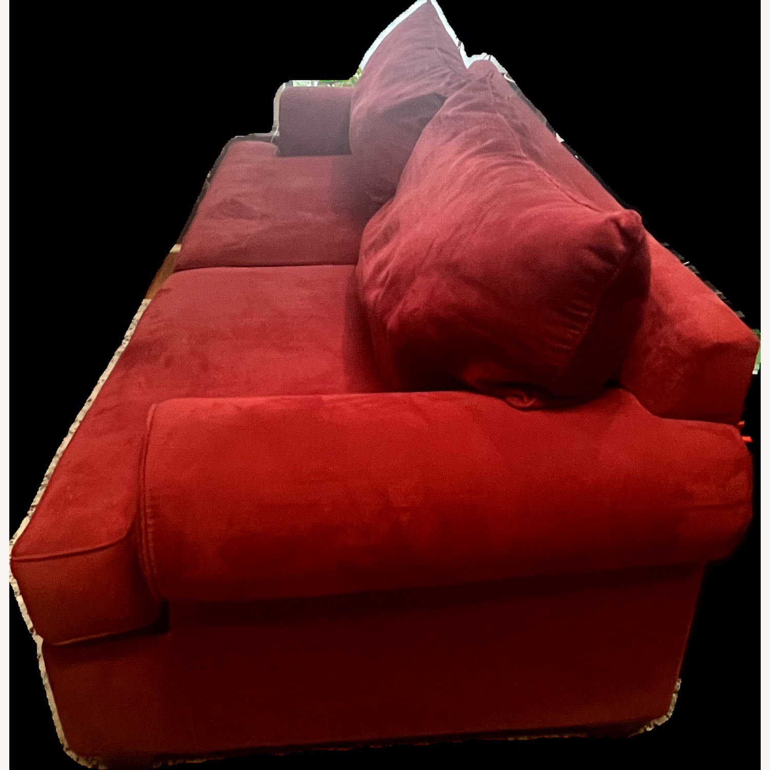 Red Microfiber 2 Seater Sofa  - image-2