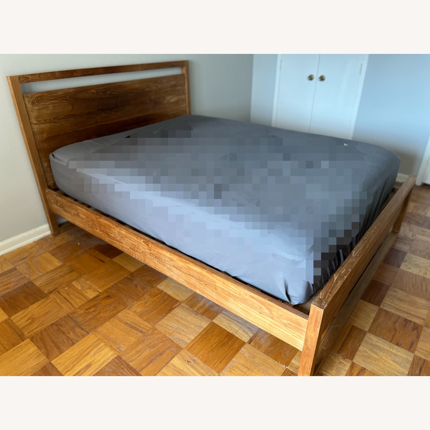 Crate & Barrel Linea Natural Teak Wood Queen Bed - image-2