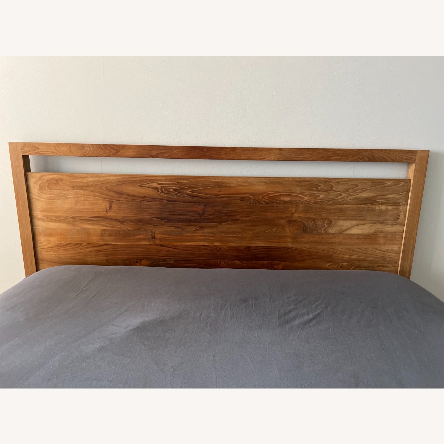 Crate & Barrel Linea Natural Teak Wood Queen Bed - image-3
