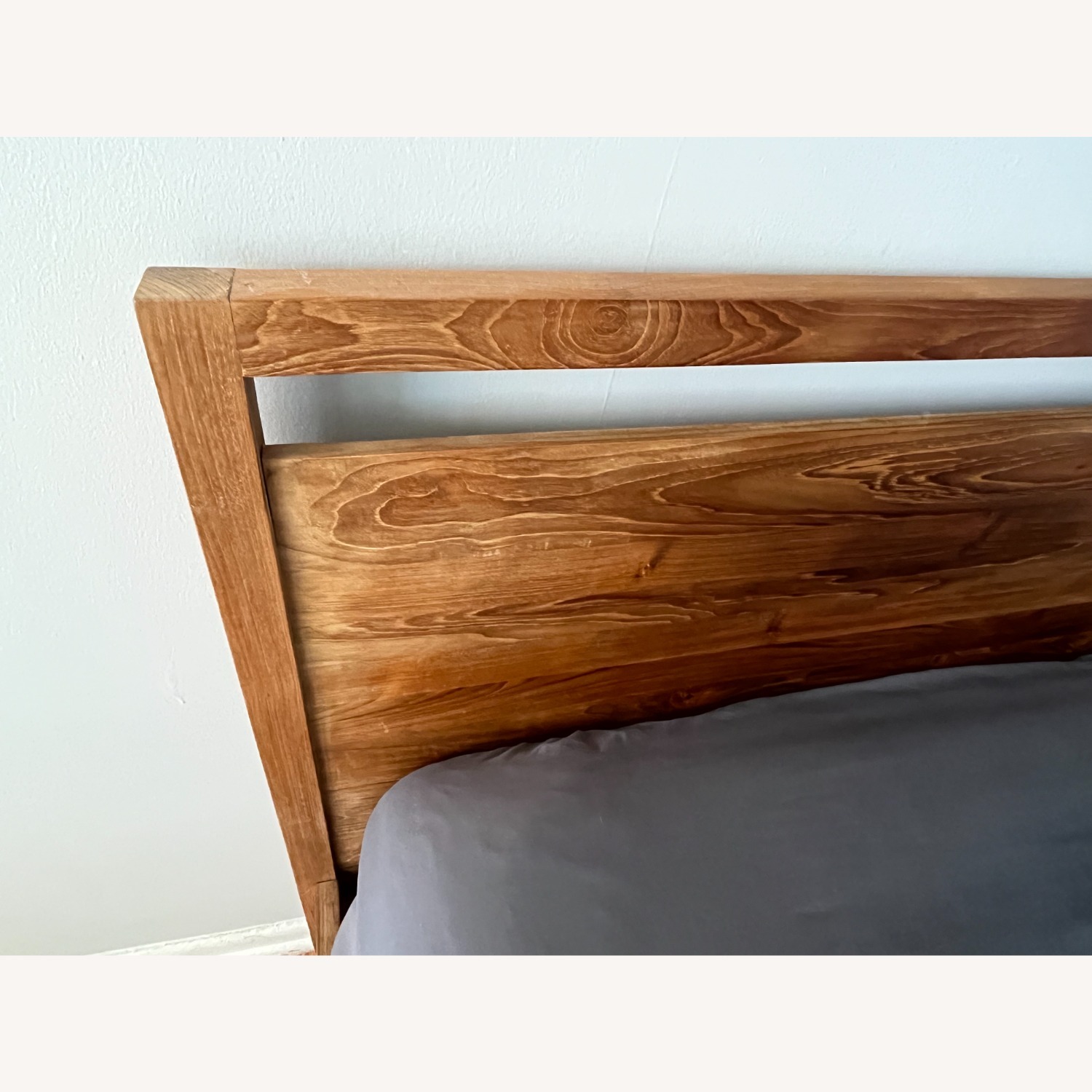 Crate & Barrel Linea Natural Teak Wood Queen Bed - image-4