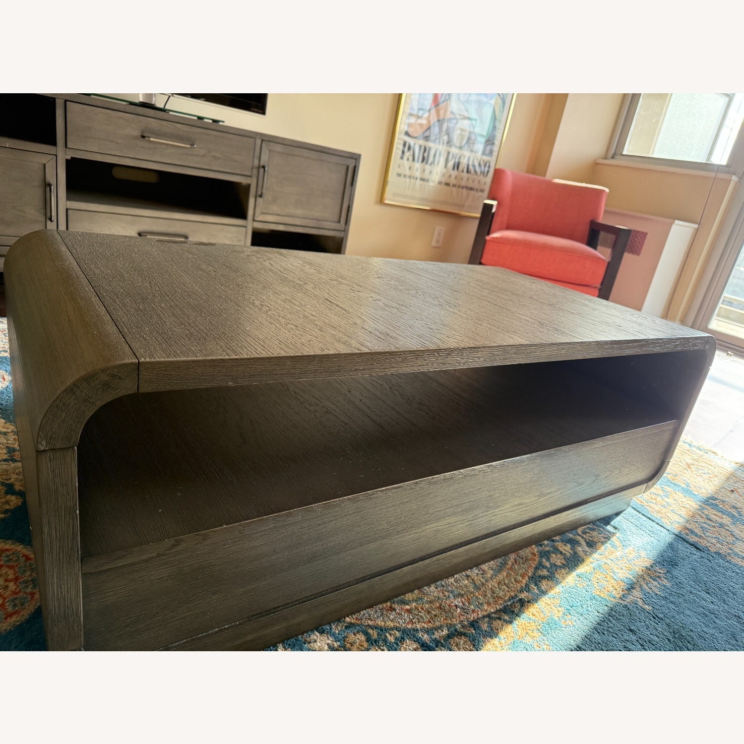 Modern, solid wood coffee table with drawers - image-3