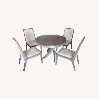 Round Wood Dining Table & 4 Chair Set