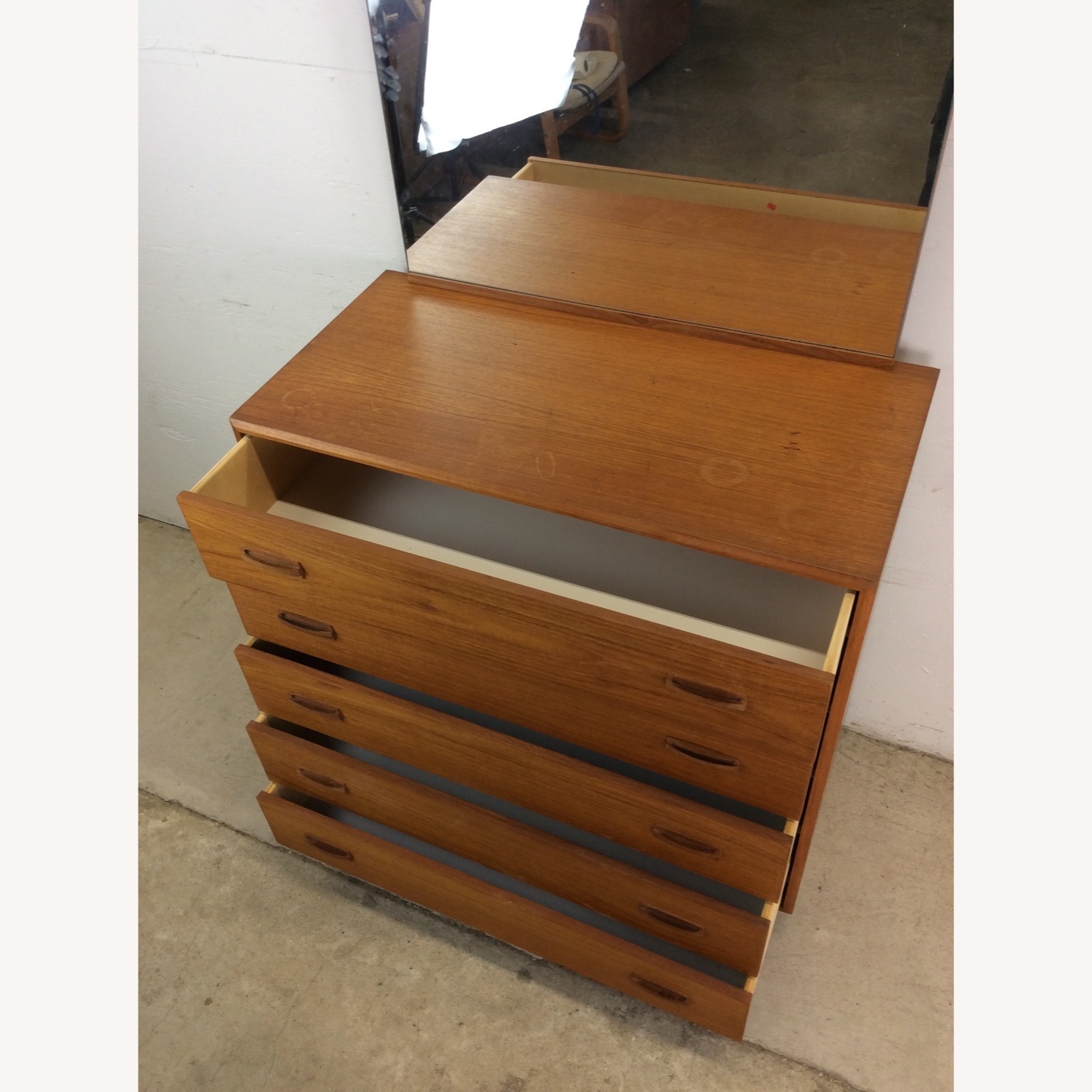 Danish Teak Highboy Dresser with Mounted Mirror - image-20