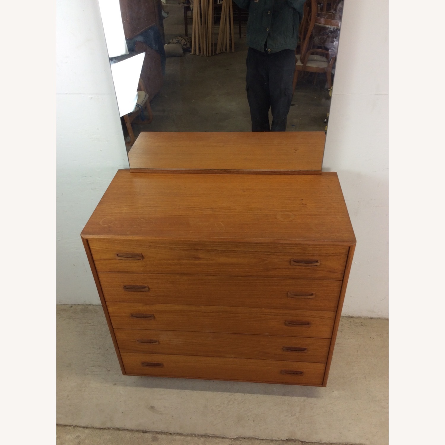 Danish Teak Highboy Dresser with Mounted Mirror - image-6