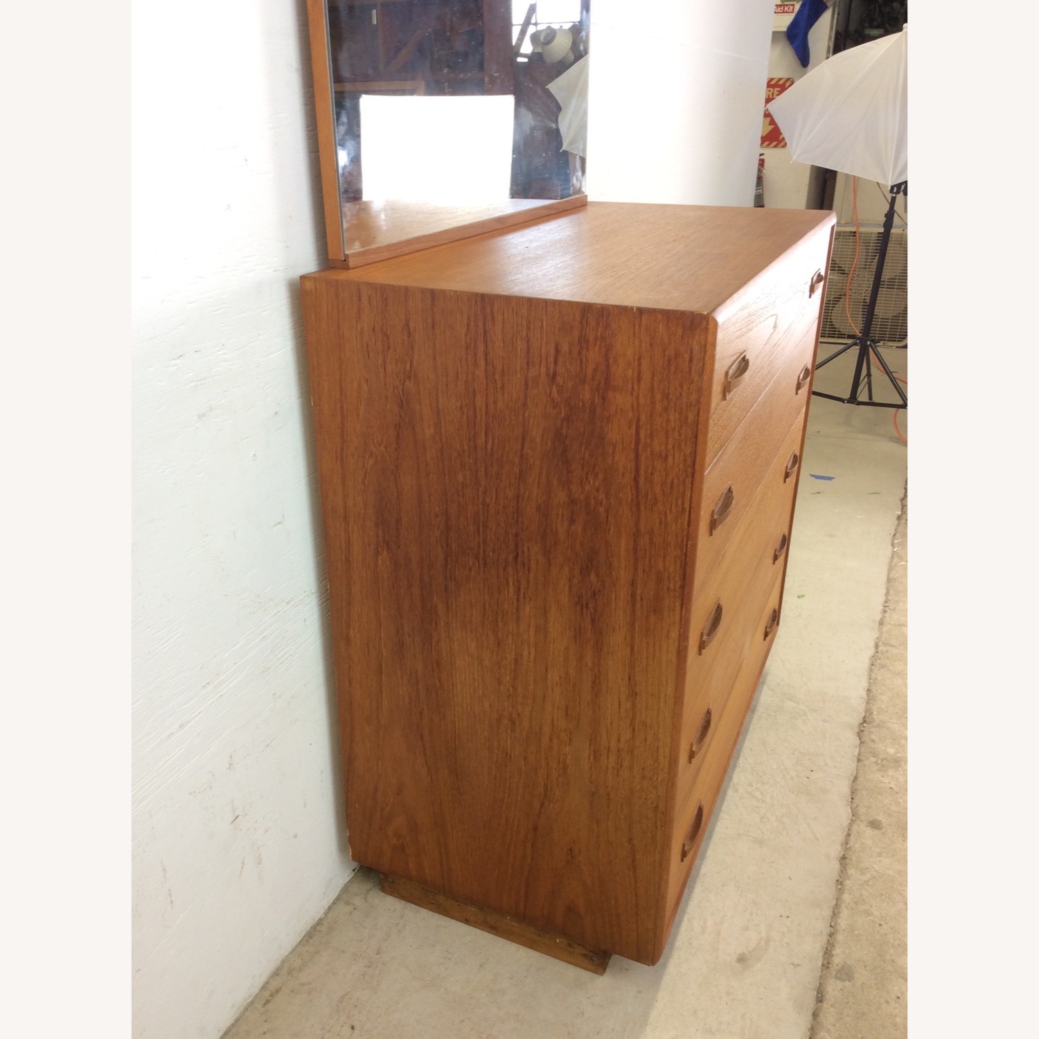 Danish Teak Highboy Dresser with Mounted Mirror - image-12