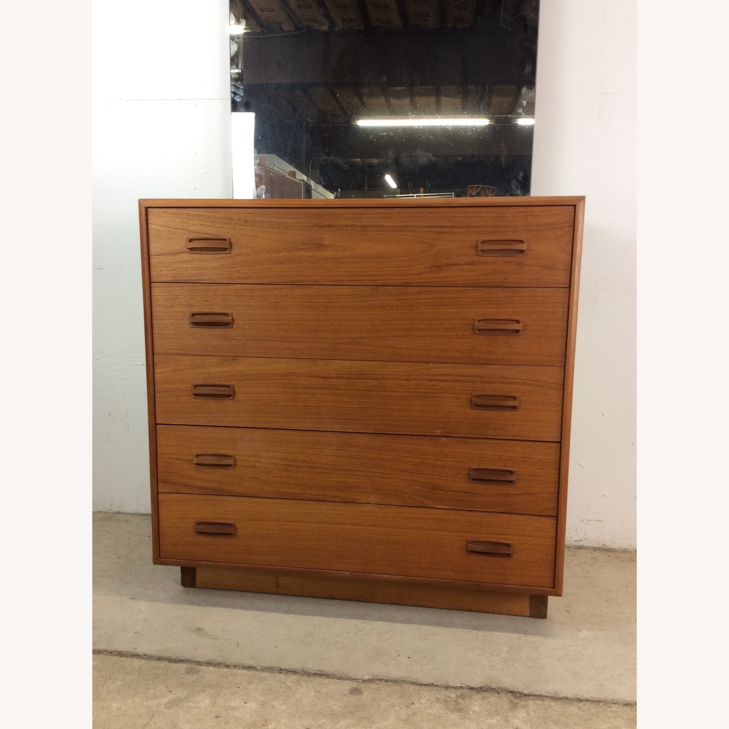 Danish Teak Highboy Dresser with Mounted Mirror - image-7