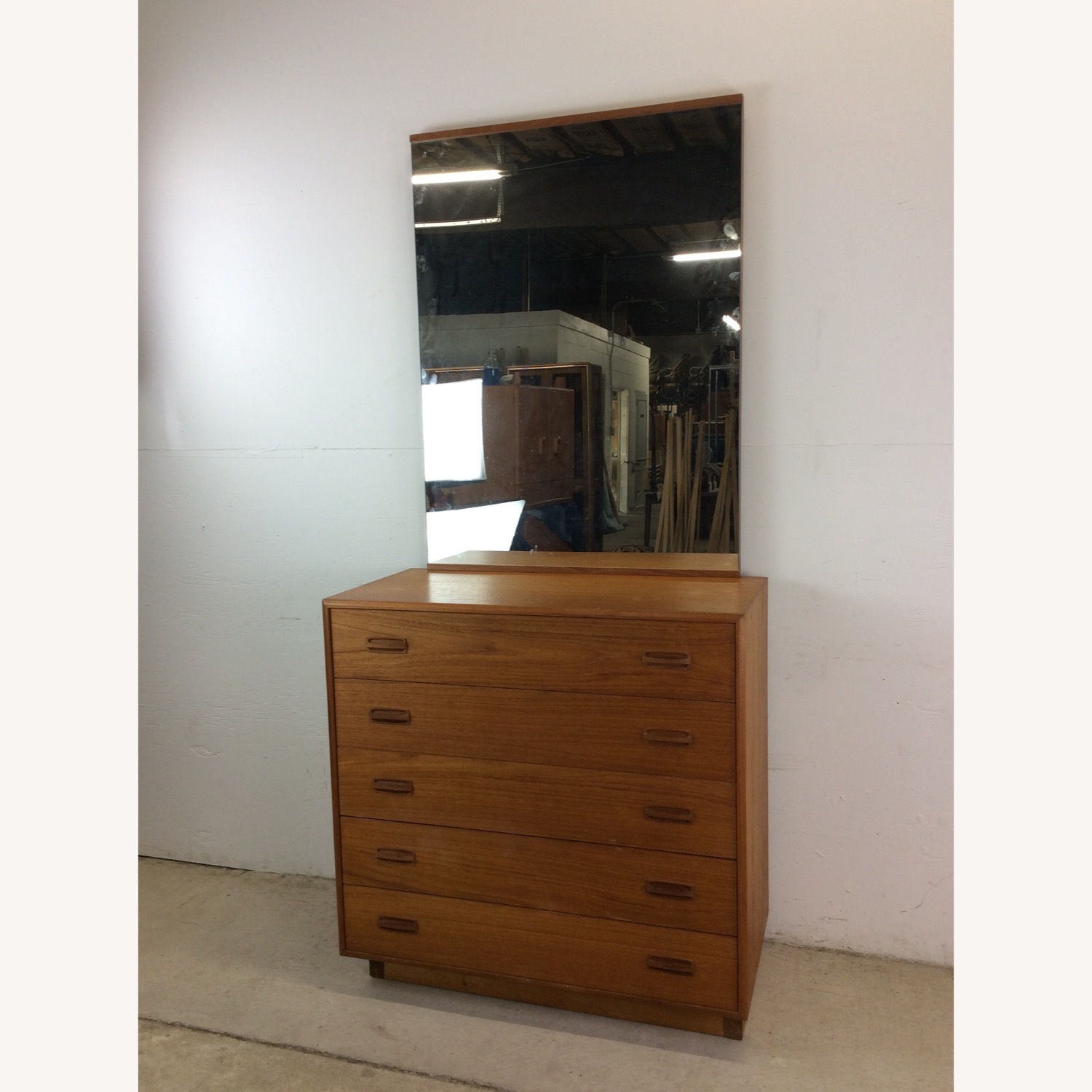 Danish Teak Highboy Dresser with Mounted Mirror - image-4