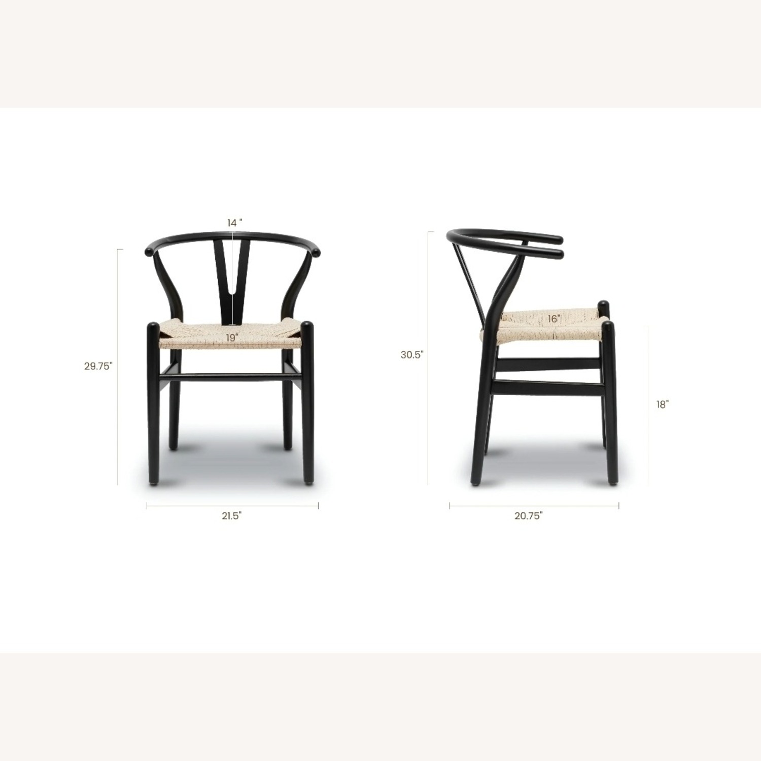 Poly & Bark Black Weave Chair Set - image-2