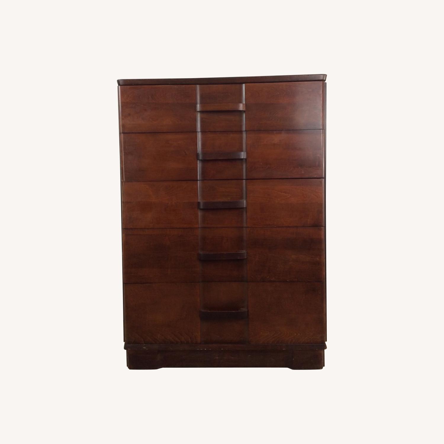 Art Deco Highboy Dresser with Unique Curved Fronts - image-0