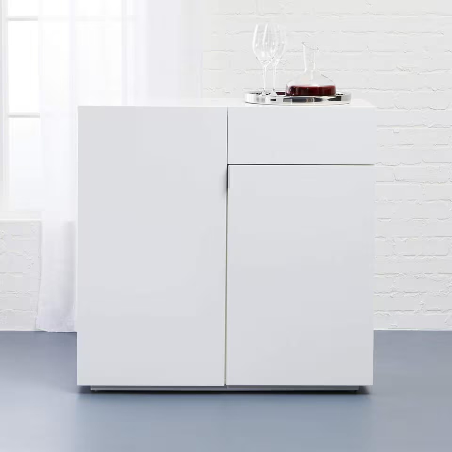 CB2 SWIG White Lacquer Bar Storage - image-0