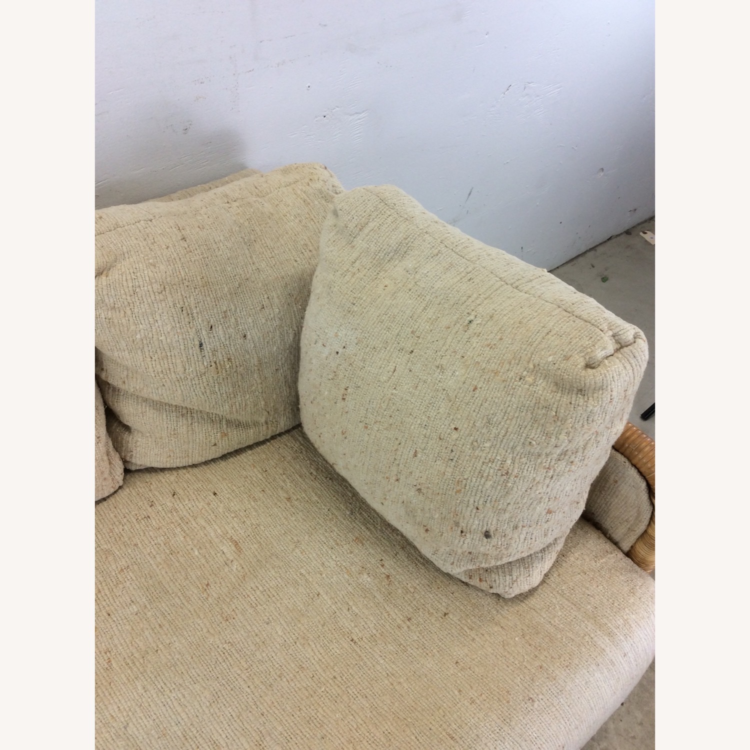 MCM 3 Seater Sofa with Wicker Arms - image-6