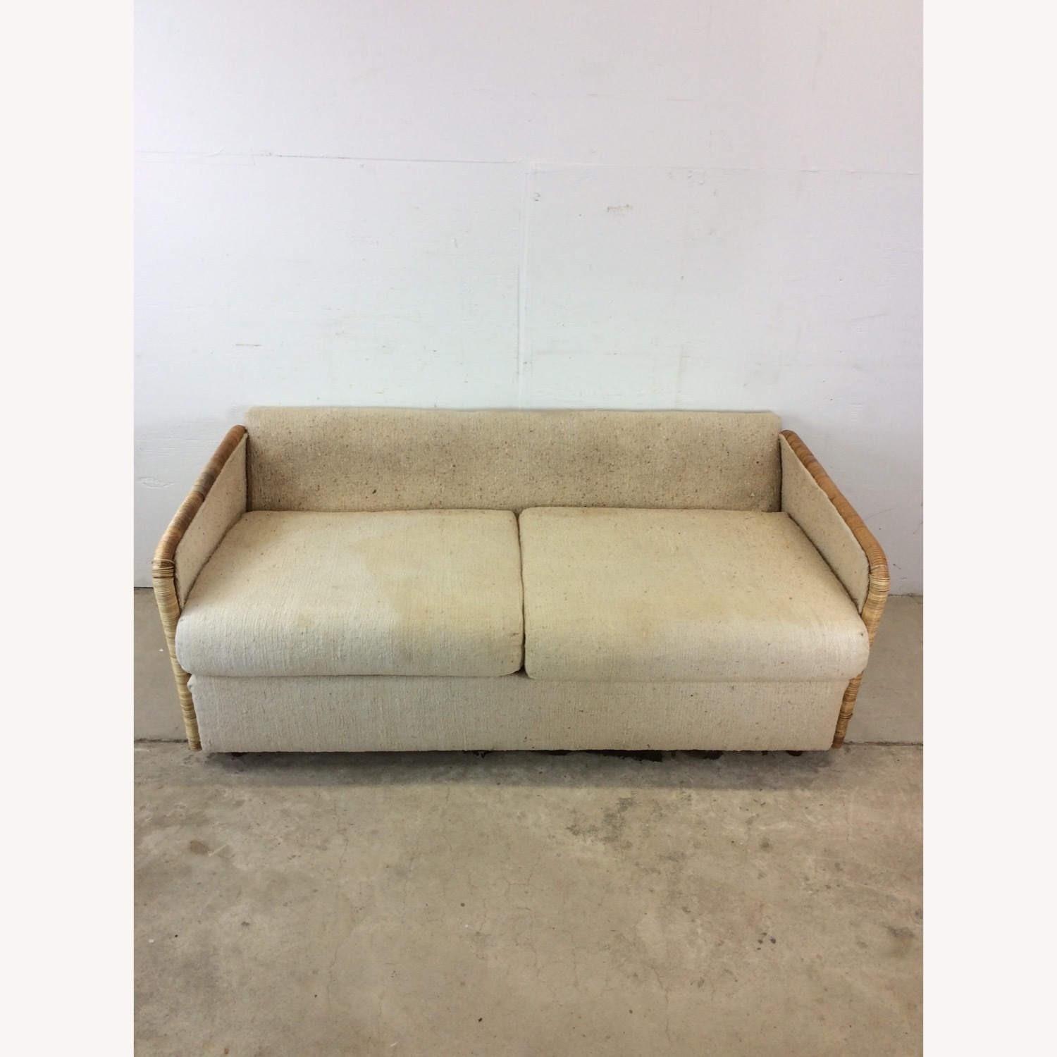 MCM 3 Seater Sofa with Wicker Arms - image-18