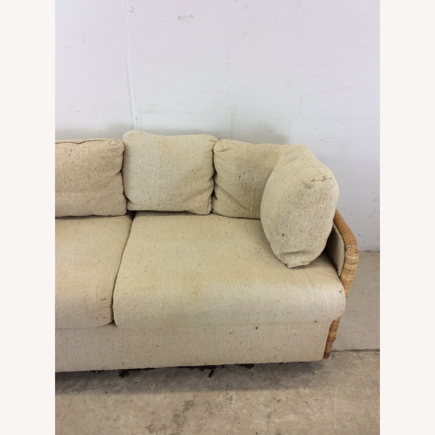 MCM 3 Seater Sofa with Wicker Arms - image-4