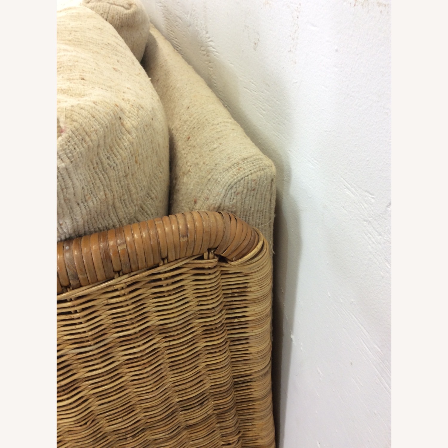 MCM 3 Seater Sofa with Wicker Arms - image-12