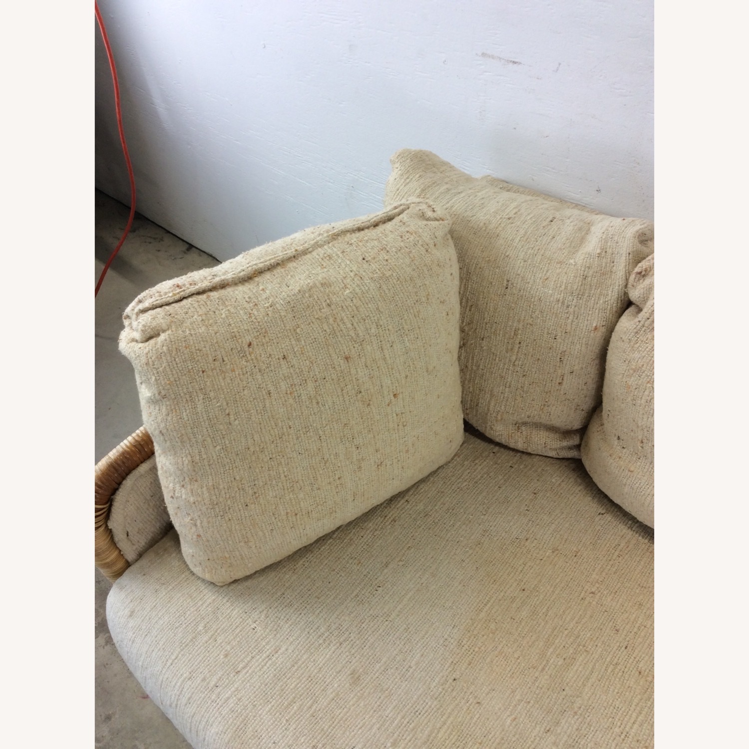 MCM 3 Seater Sofa with Wicker Arms - image-8