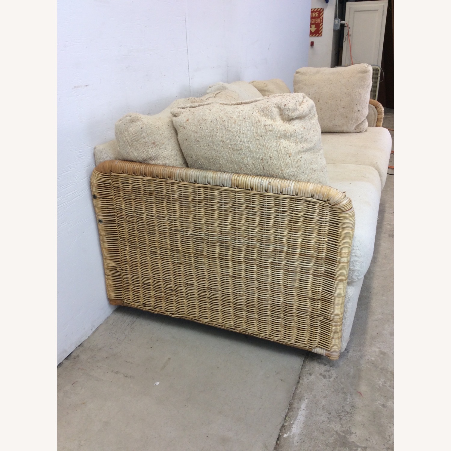 MCM 3 Seater Sofa with Wicker Arms - image-14