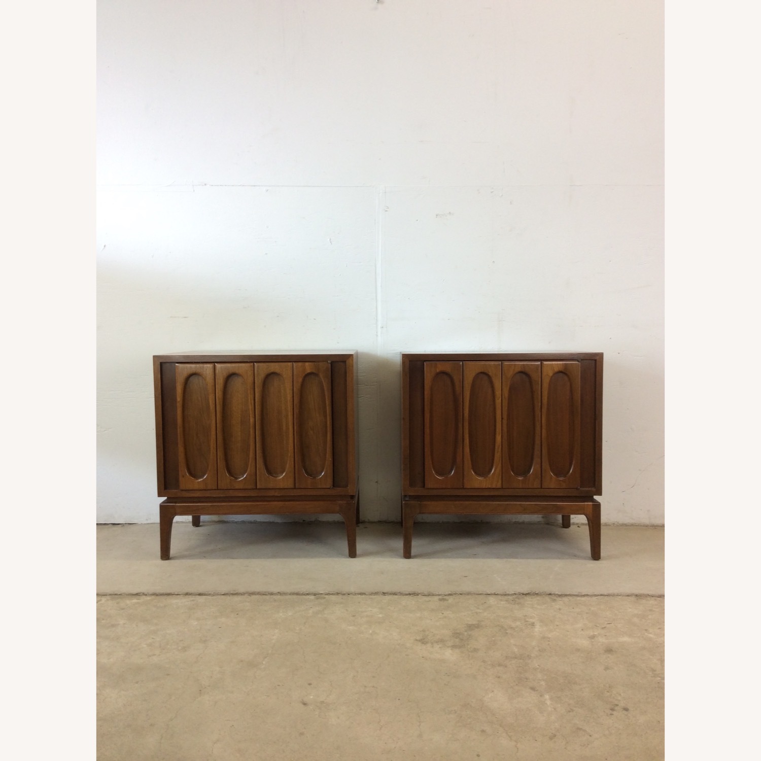 Pair of Mid Century Modern Nightstands in Walnut - image-1