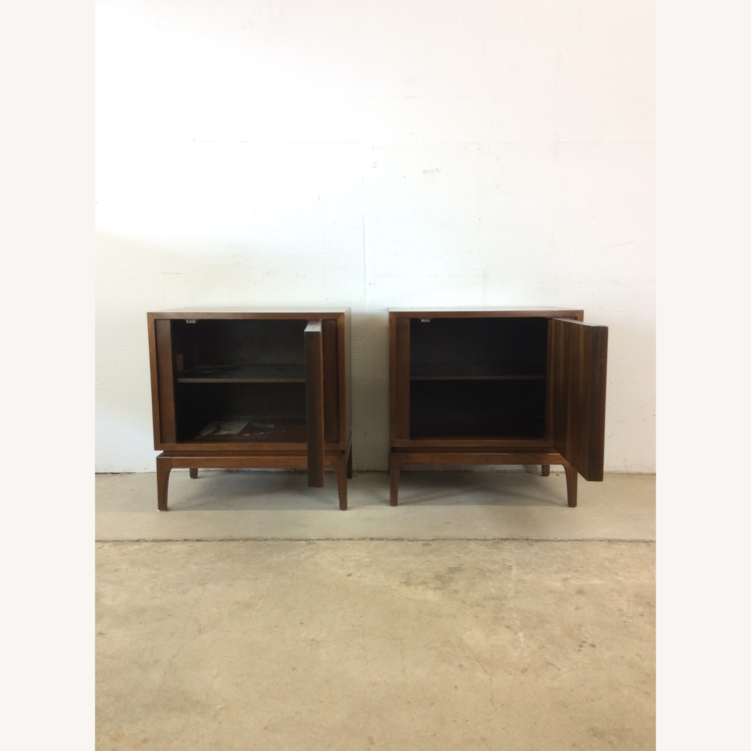 Pair of Mid Century Modern Nightstands in Walnut - image-9