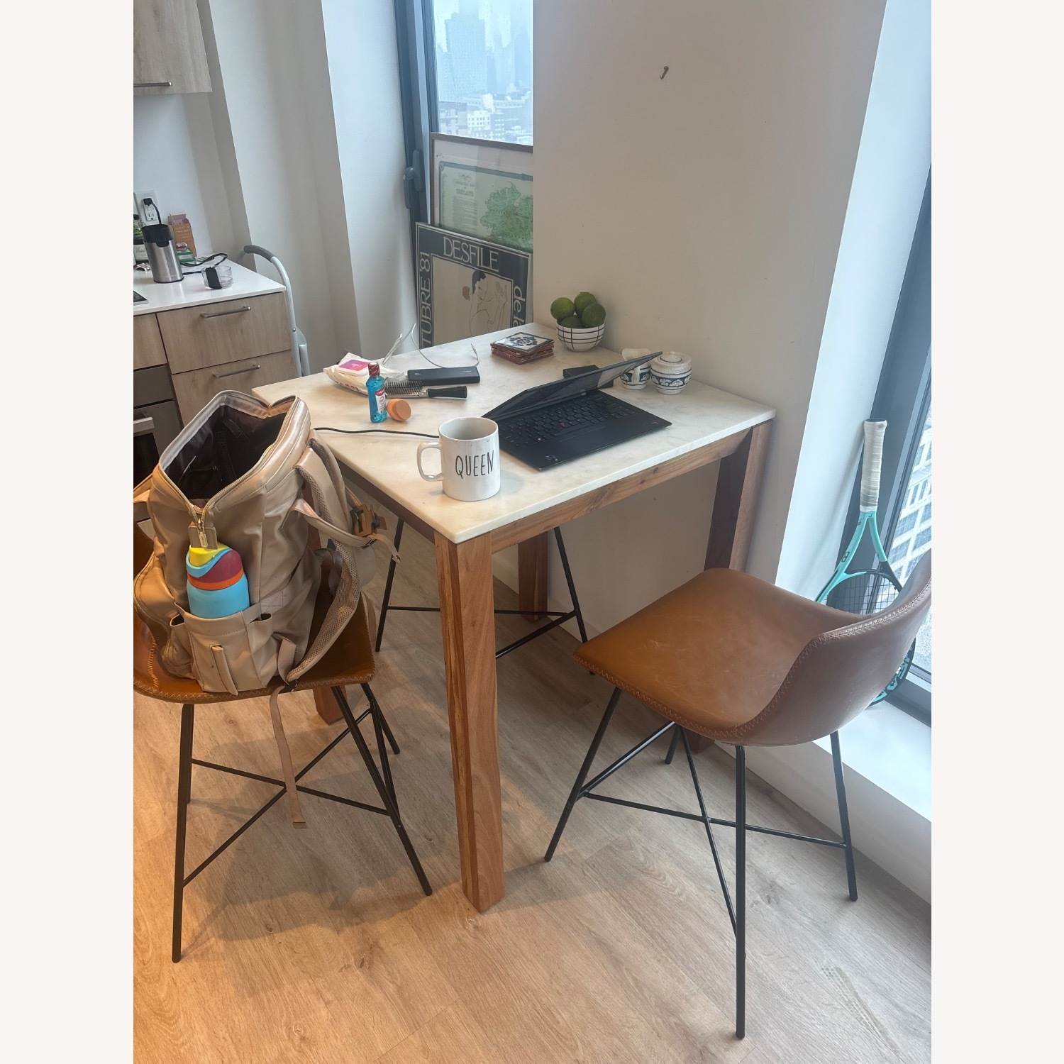 CB2 Marble Palate Kitchen Dining Counter - image-4