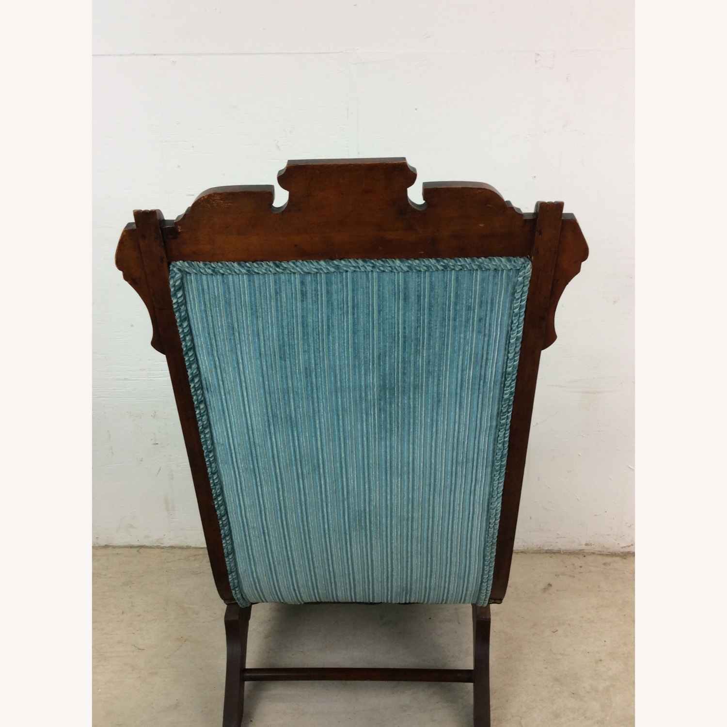 Antique Upholstered Rocking Chair with Carved Wood - image-20