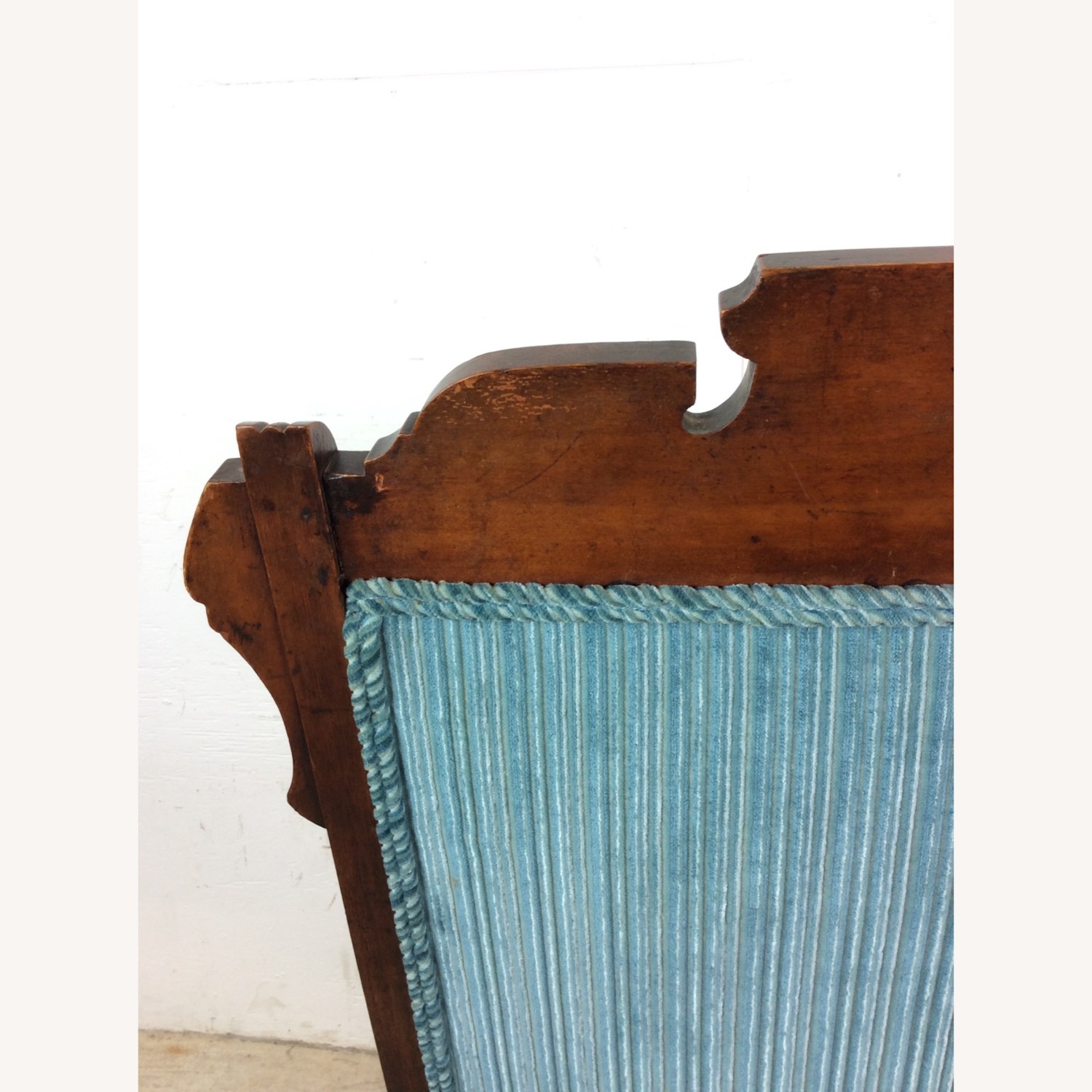 Antique Upholstered Rocking Chair with Carved Wood - image-22