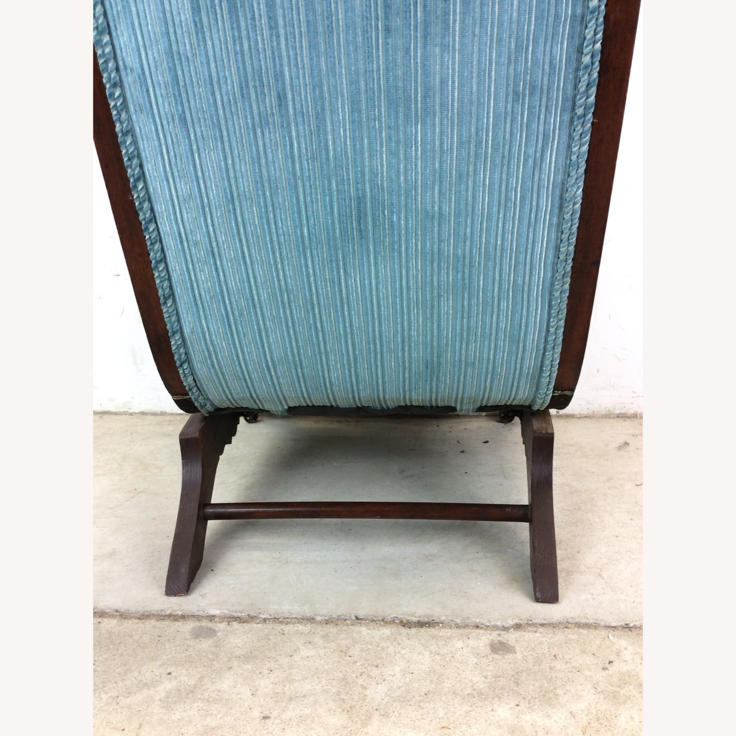 Antique Upholstered Rocking Chair with Carved Wood - image-21