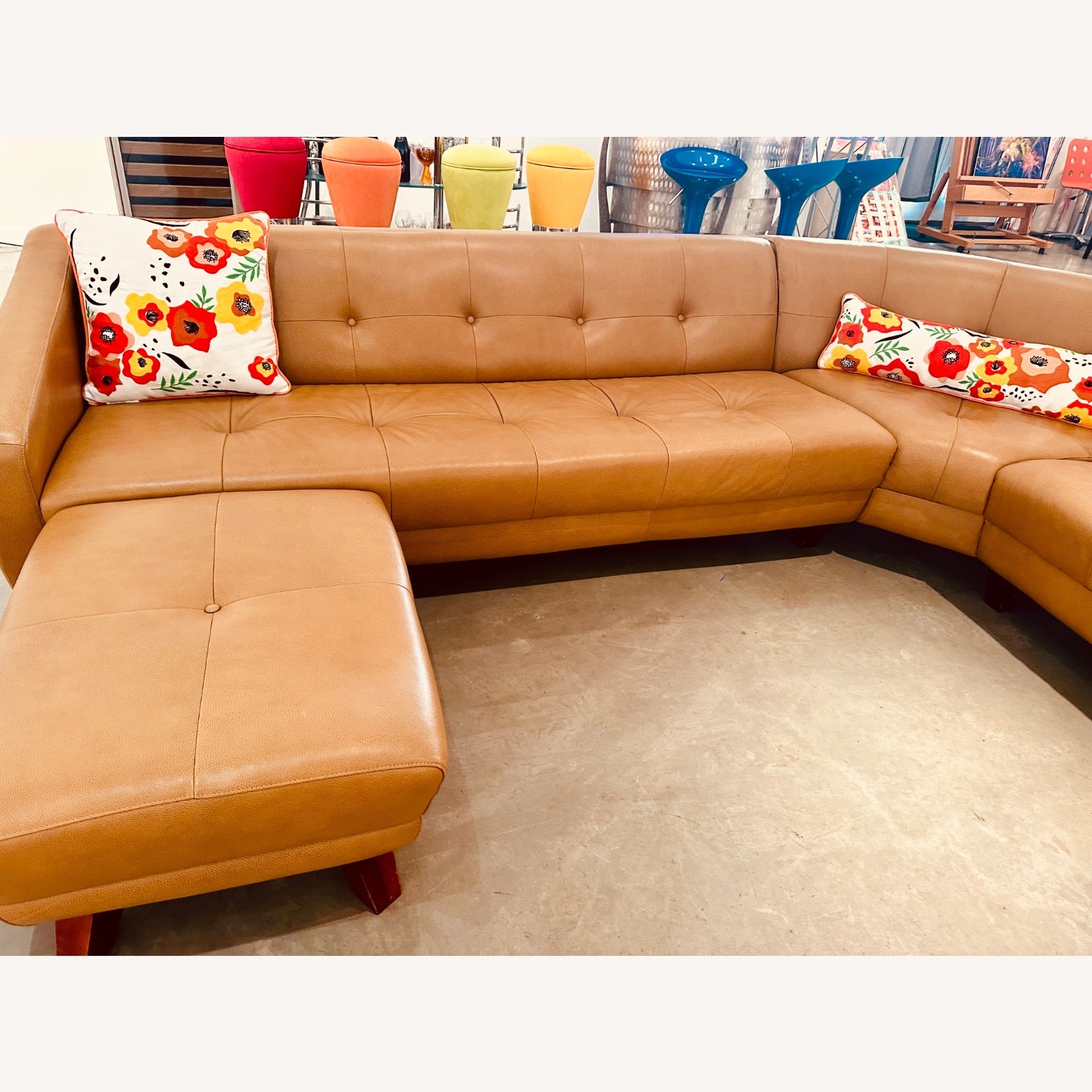 ABC Carpet and Home Leather Sofa - image-4