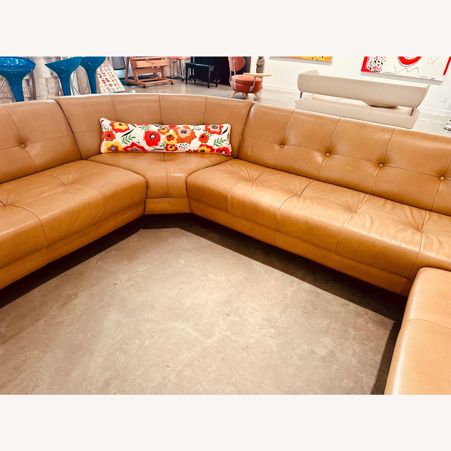 ABC Carpet and Home Leather Sofa - image-3