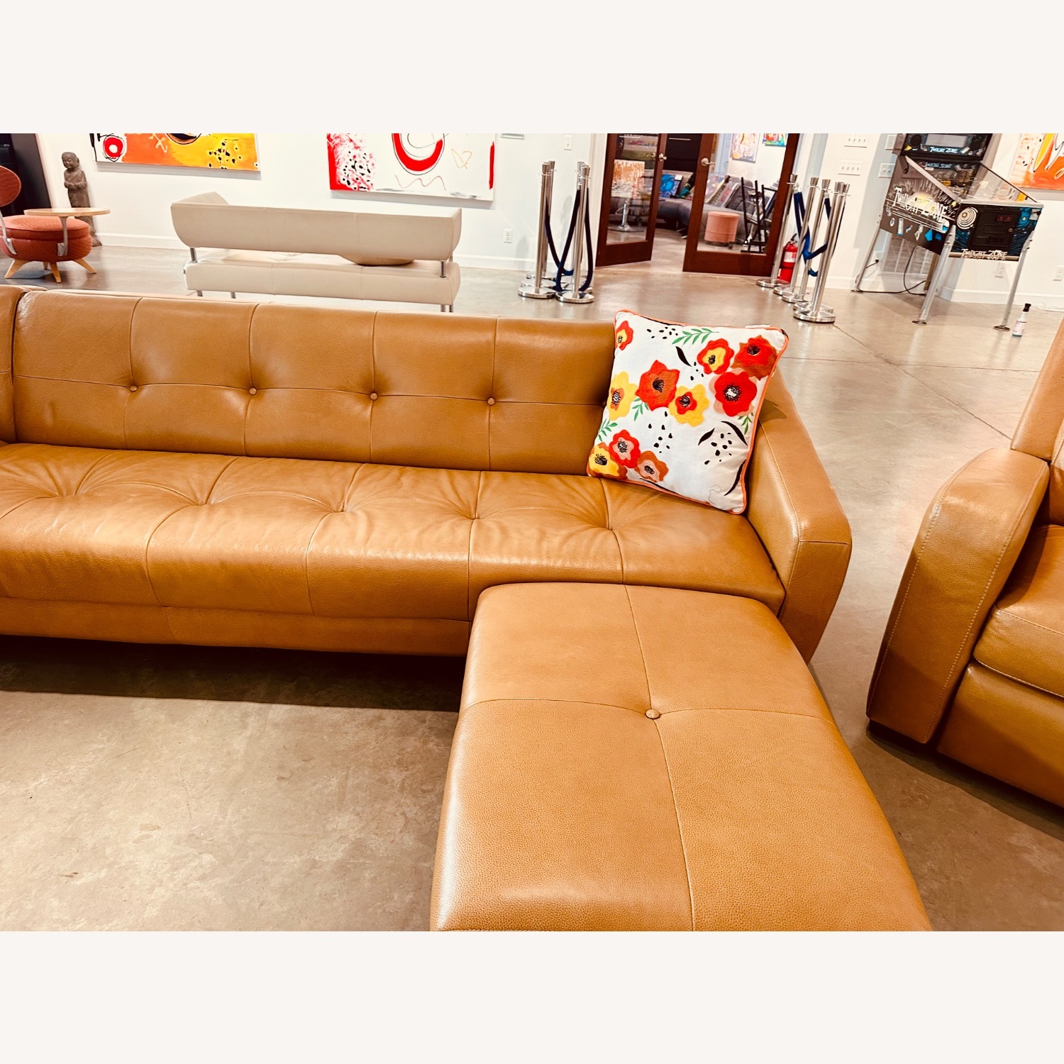 ABC Carpet and Home Leather Sofa - image-5