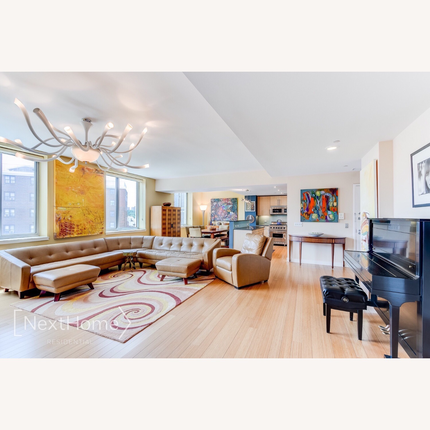 ABC Carpet and Home Leather Sofa - image-1