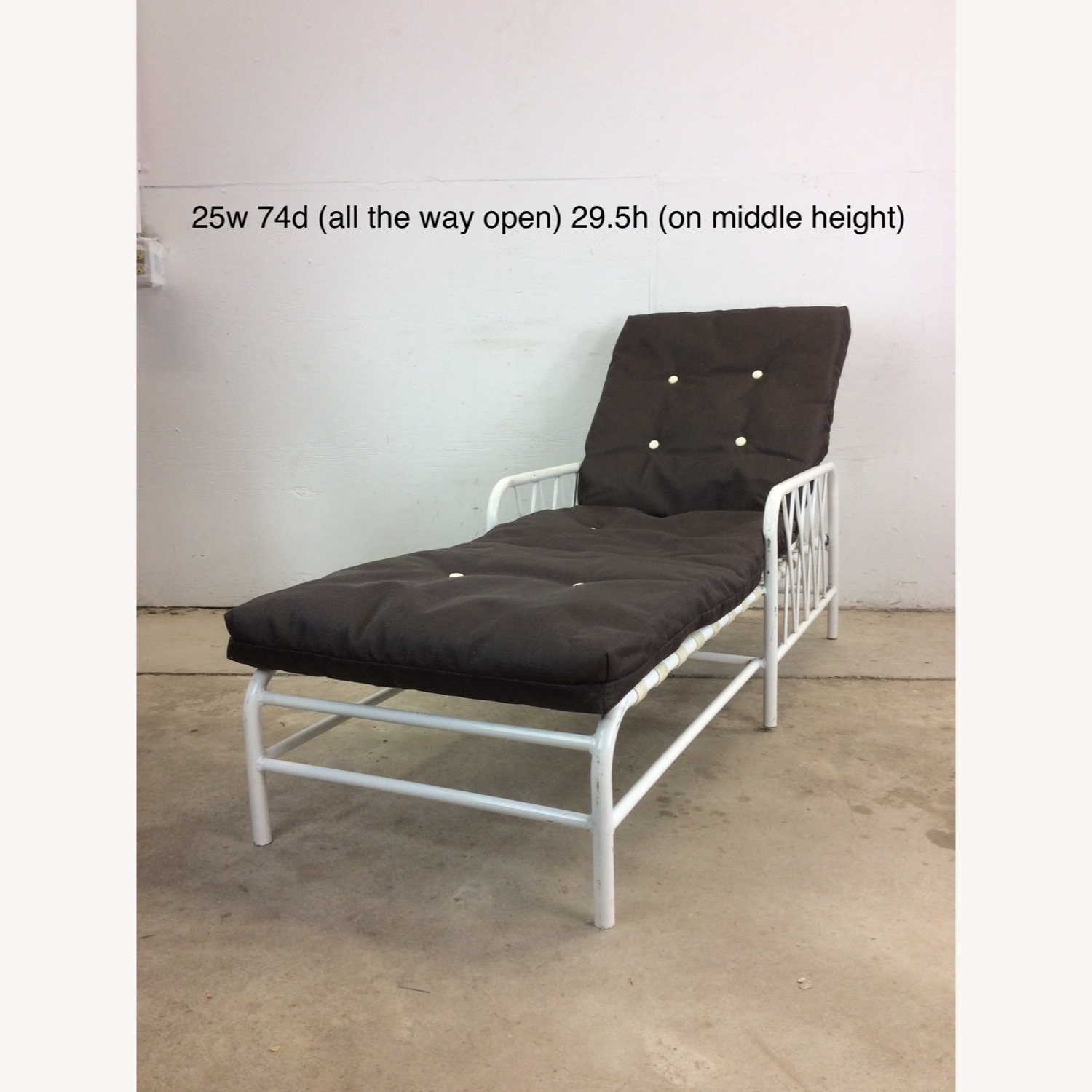 Vintage Outdoor Patio Adjustable Aluminum Lounger - image-23