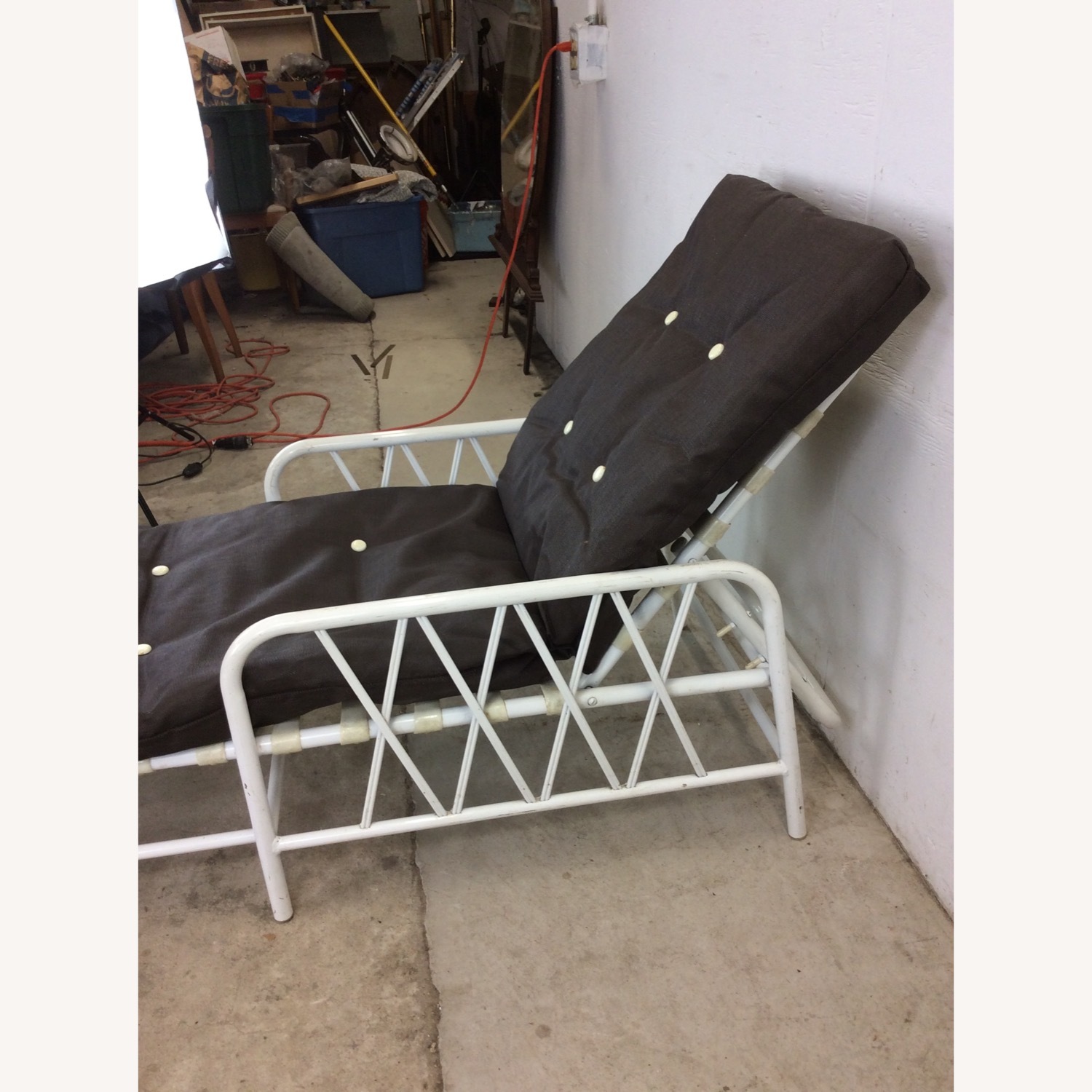 Vintage Outdoor Patio Adjustable Aluminum Lounger - image-7