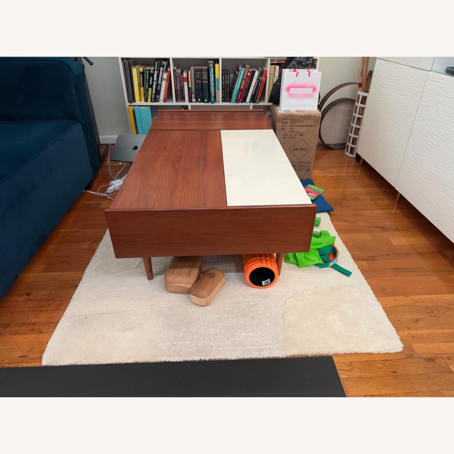 Mid-Century Marble Pop-Up Coffee Table - image-6